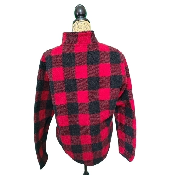 SEVEN Oaks | Soft Red & Black Plaid Collared Pullover | Medium - Picture 2 of 3